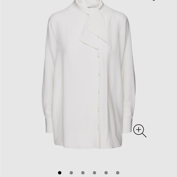 Valentino Cream Blouse with Tie-Neck Bow and Pleat Detail - Picture 9 of 9